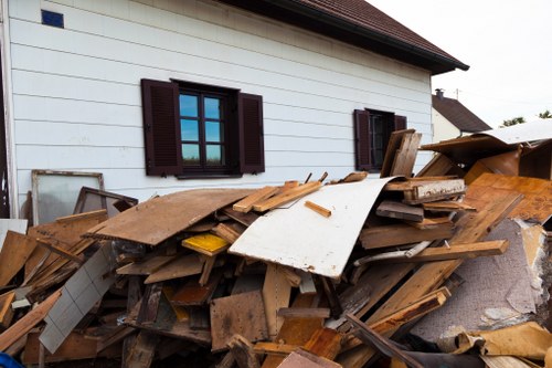 Professional home clearance team at work
