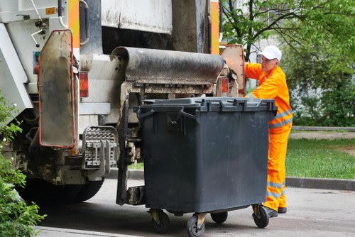 Close-up of commercial waste documentation and photographic evidence used in complaints