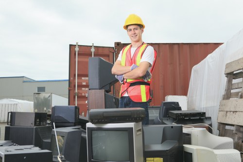 Engineers planning waste management for a building project